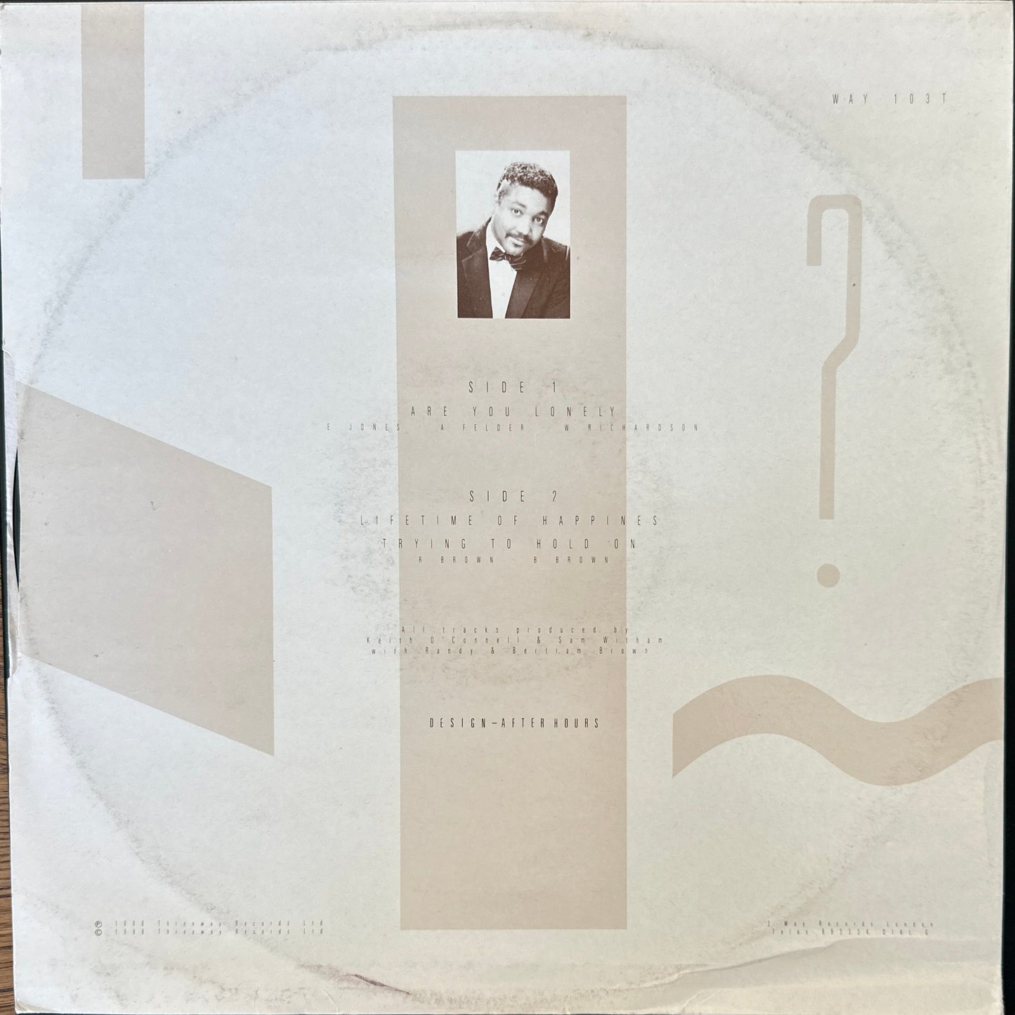 Randy Brown - Are You Lonely 12" Modern Soul 1988 UK