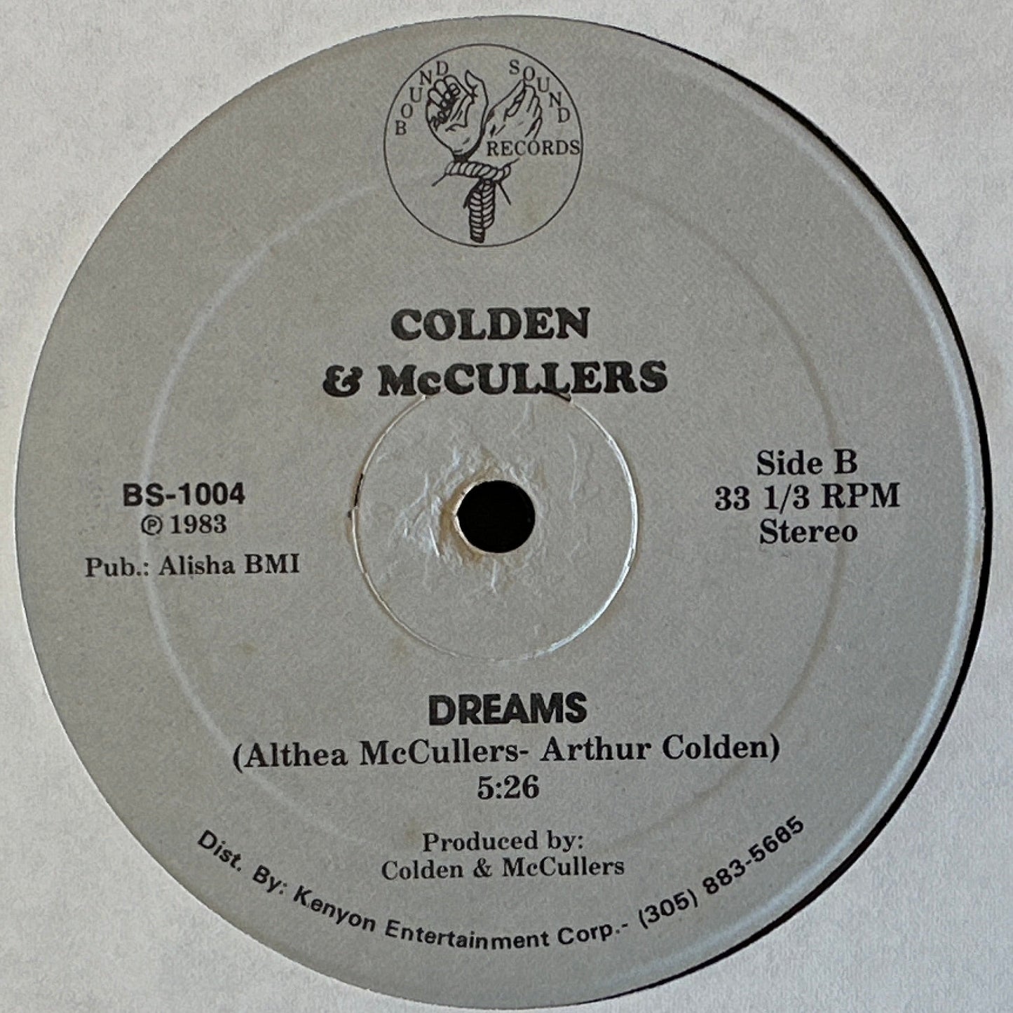 Colden & McCullers – Tell Me How & Dreams 12" Jazz Funk / Disco Funk 1983