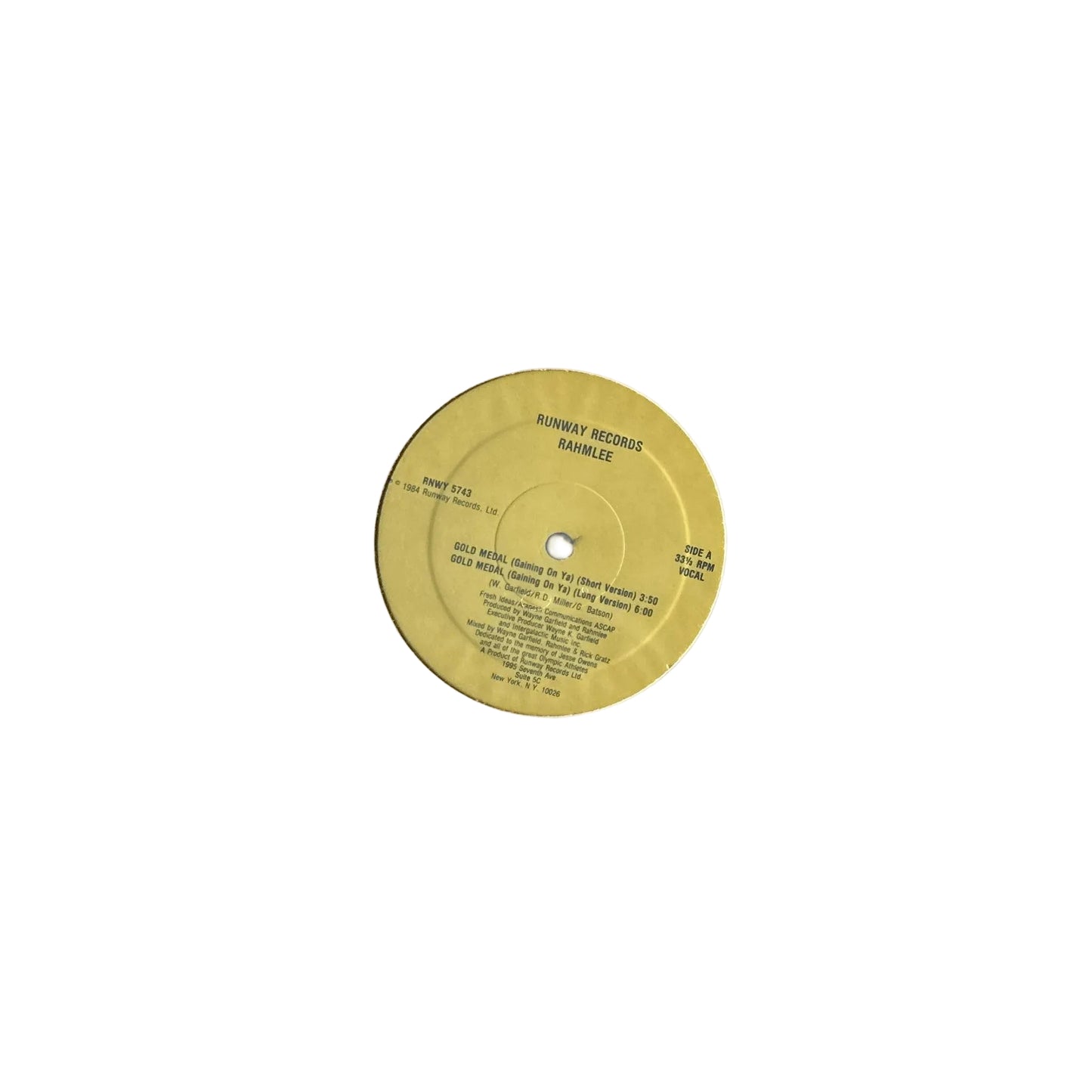 Rahmlee – Gold Medal (Gaining On Ya) 12" Disco Funk 1984