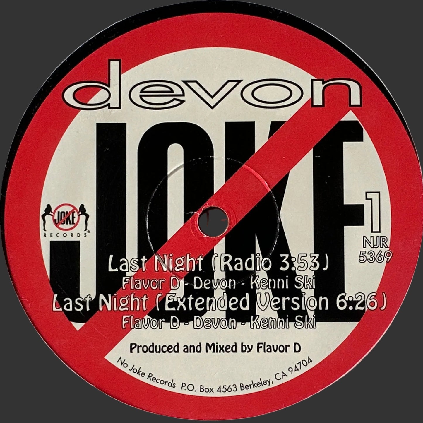 Devon – Last Night 12" Jazzy / Random Rap 1993 West Coast