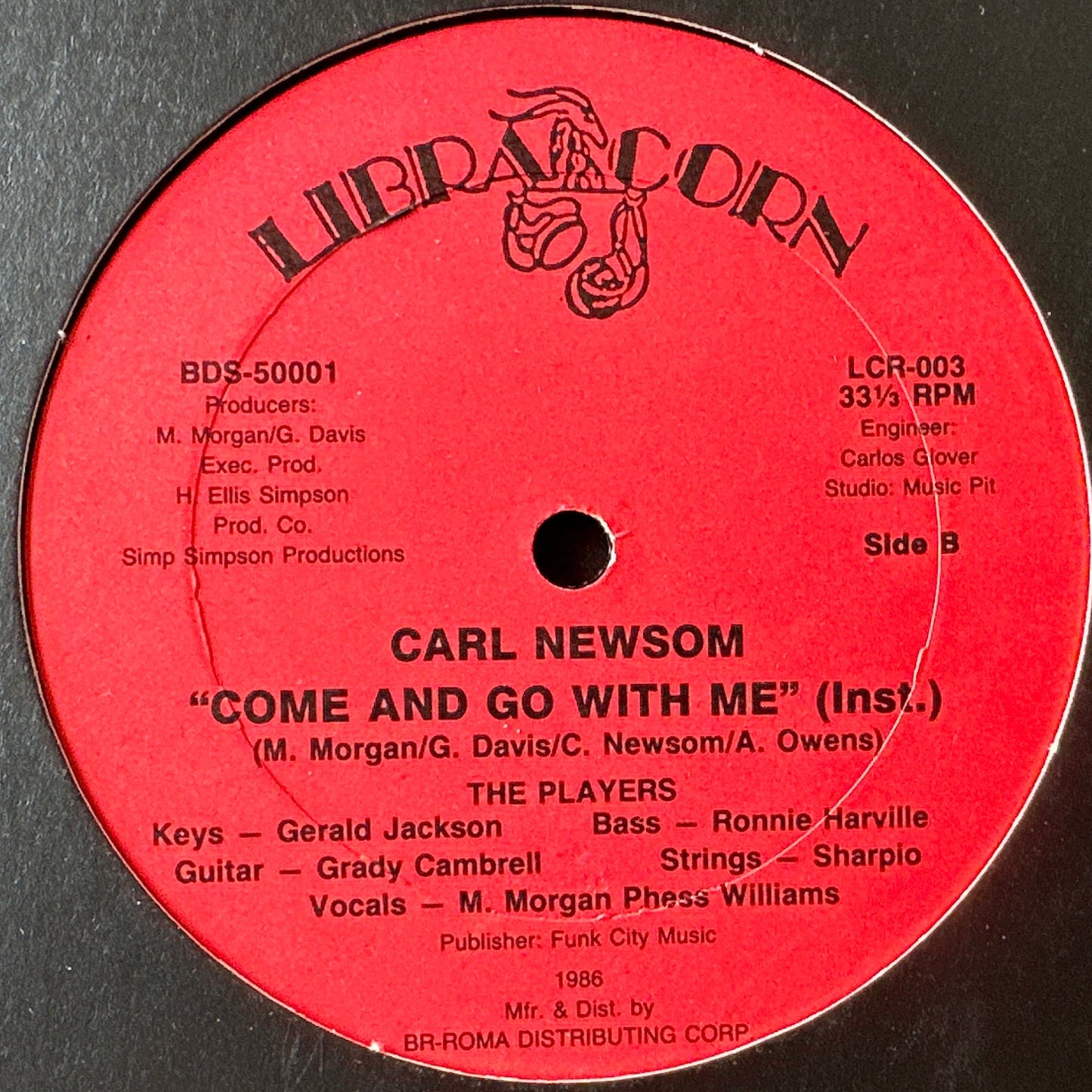 Carl Newsom – Come And Go With Me 12" Modern Soul 1986