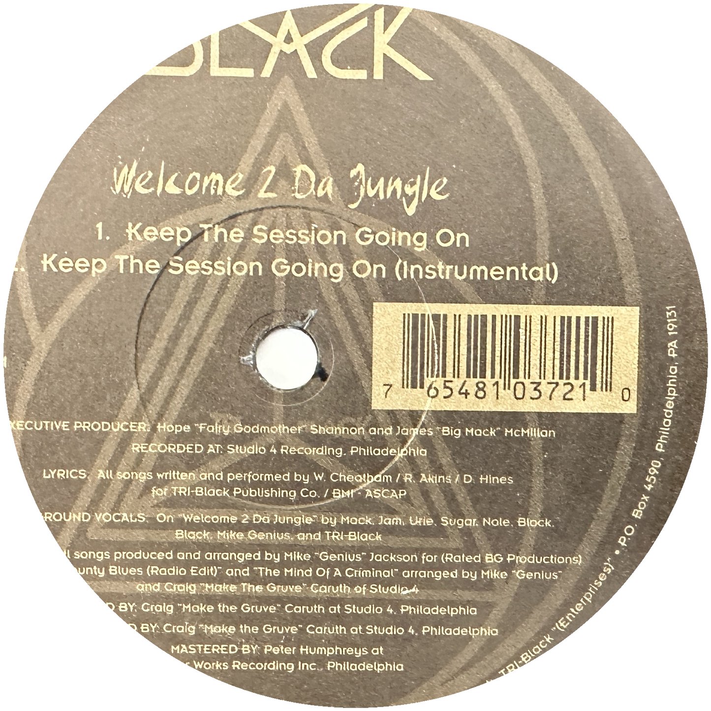 Tri-Black – Welcome 2 Da Jungle 12" Random Rap / Hip Hop 1993 Tri-Black Records