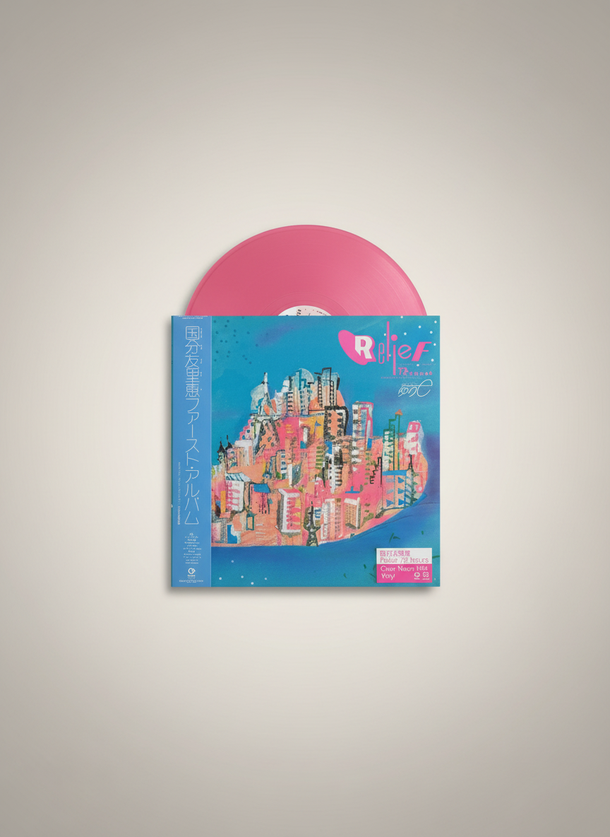 国分友里恵* = ゆりe* – Relief 72 Hours - LP City Pop / Funk Limited Edition Reissue Colored Clear Neon Pink Vinyl