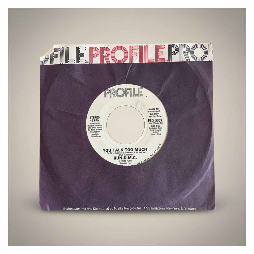 Run-D.M.C. – You Talk Too Much - 7" Electro / Rap / Hip Hop Promo Profile 1985