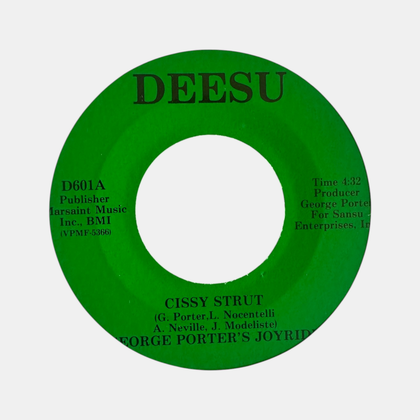 George Porter's Joy Ride – Cissy Strut / Sneaky Freaky 7" Jazz Funk / Soul 1980