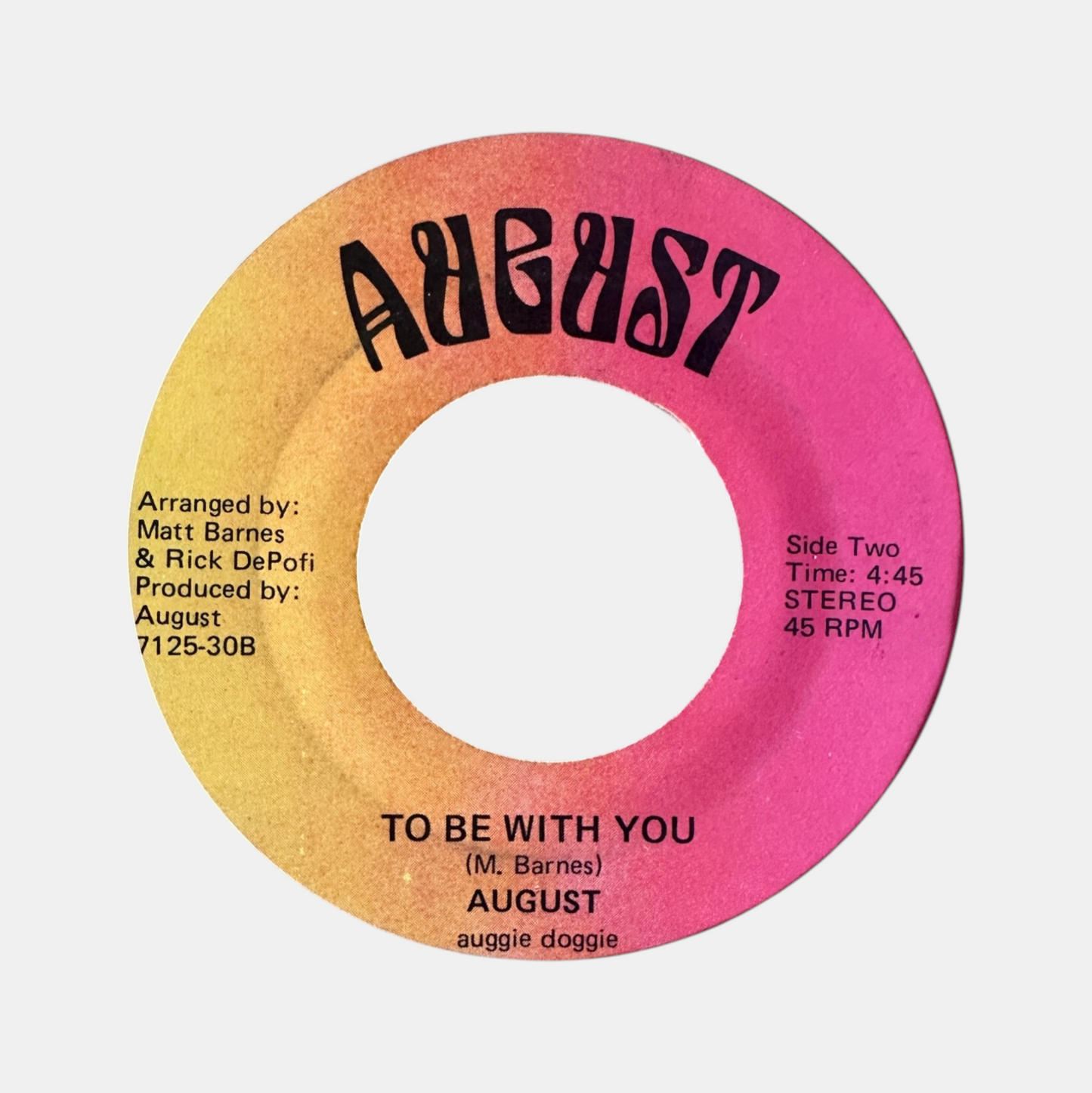 August – Peter Gunn / To Be With You 7" Jazz Funk / Modern Soul 70's