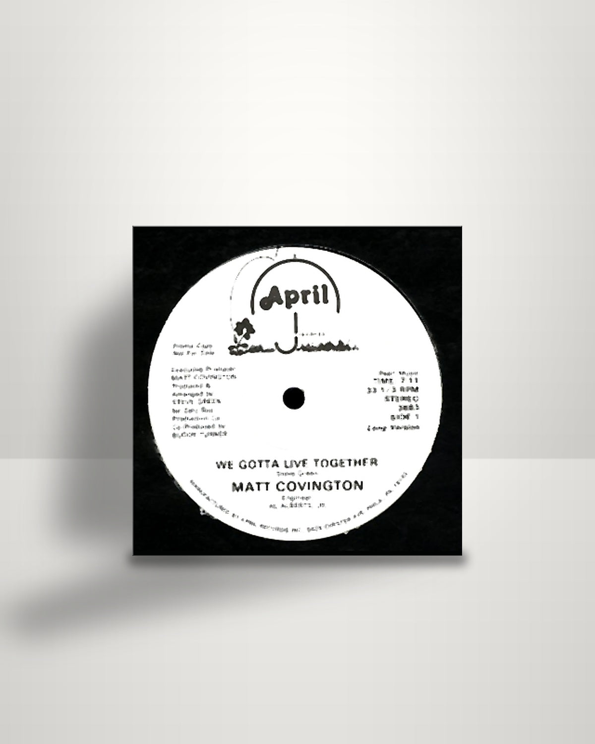 Matt Covington – We Gotta Live Together - 12" - April Records US