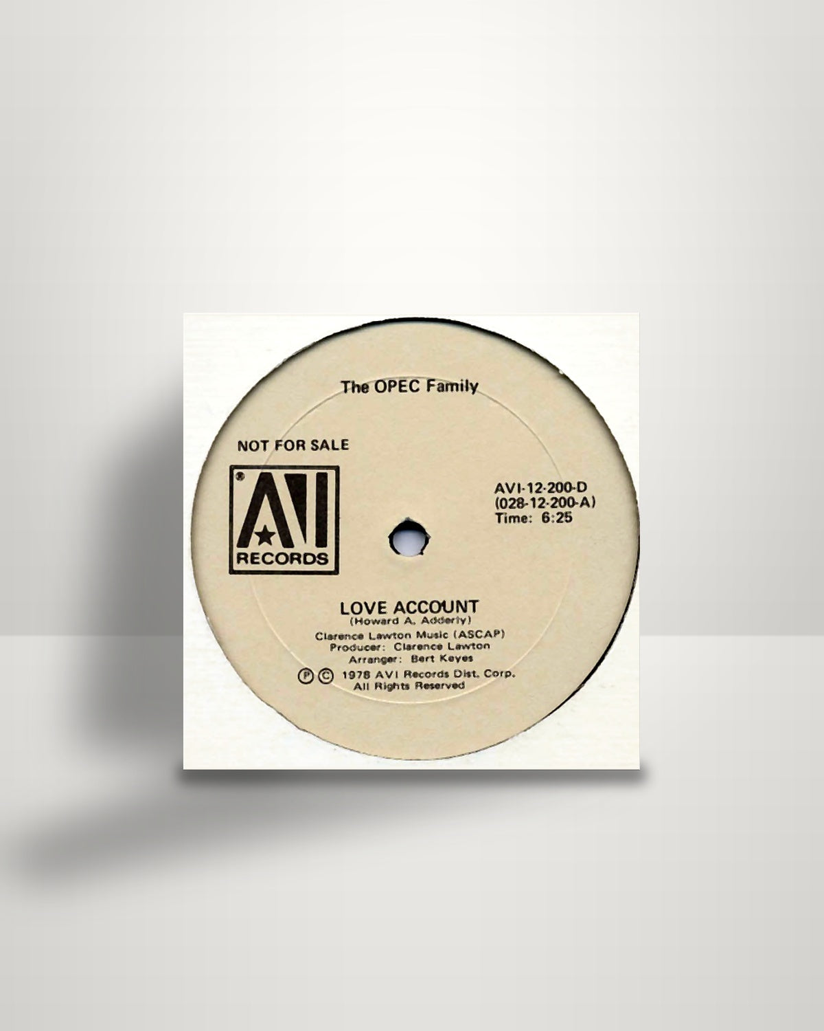 The OPEC Family – Love Account - 12" - AVI Records US 1978