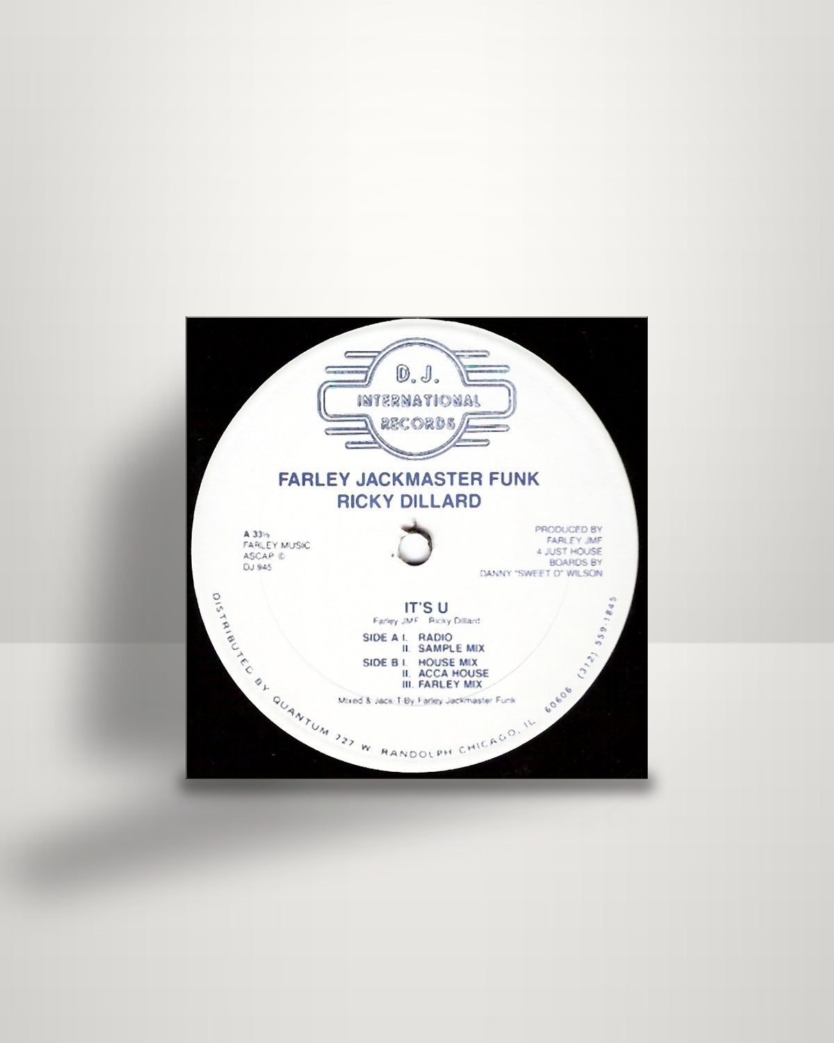 Farley "Jackmaster" Funk, Ricky Dillard – It's U - 12" - D.J. International Records US 1987