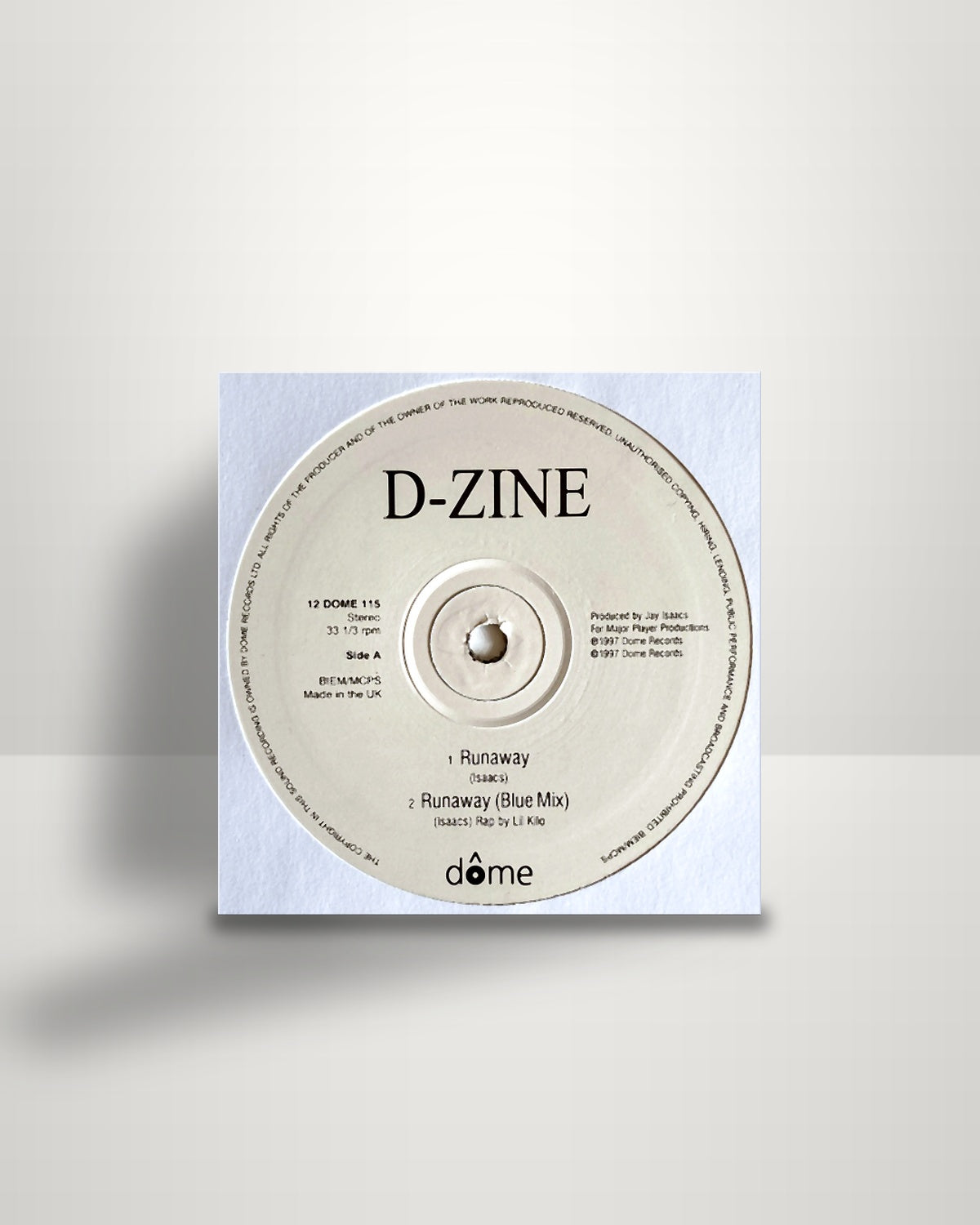 D-Zine – Runaway - 12" - Dome Records UK 1997