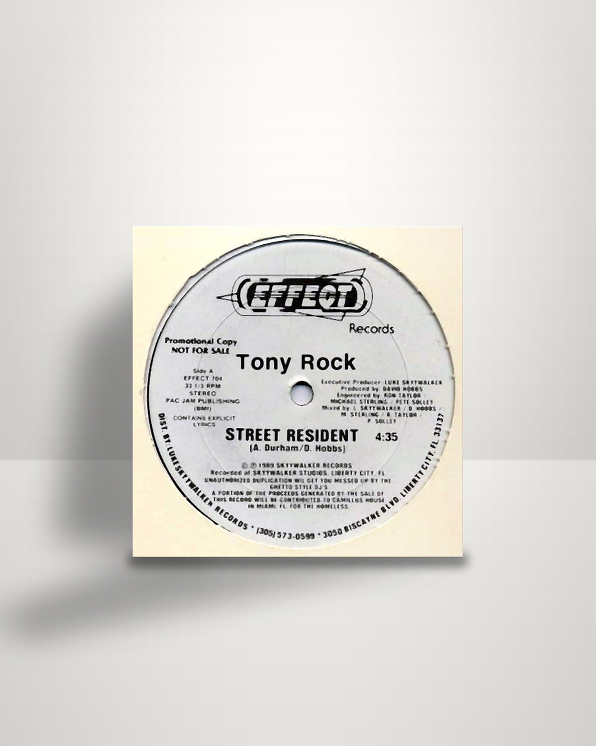 Tony Rock – Street Resident - 12" - Effect Records US 1989