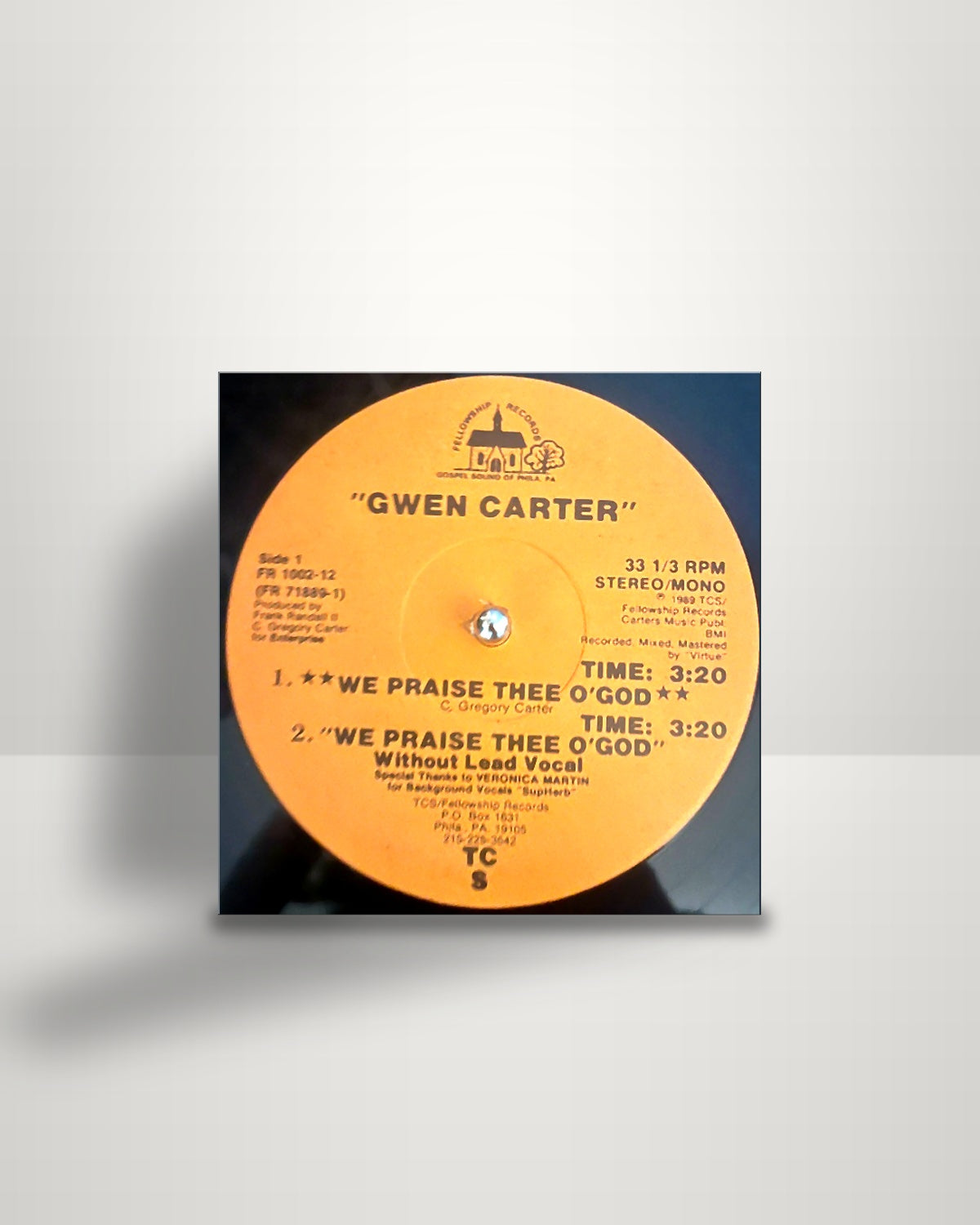 Gwen Carter – We Praise Thee O'God - 12" - Fellowship Records US 1989