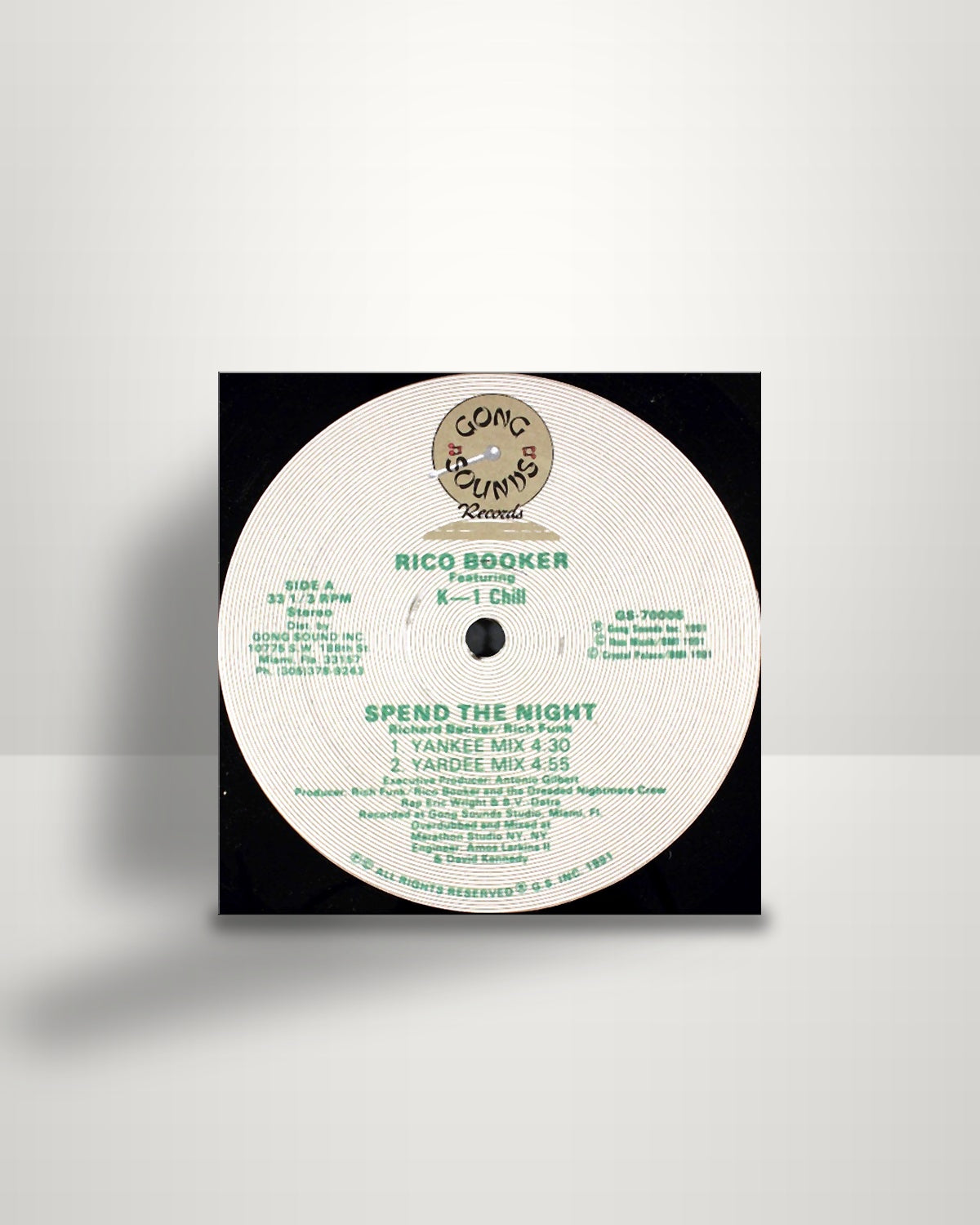 Rico Booker Featuring KI-Chill – Spend The Night - 12" - Gong Sounds Records US 1991