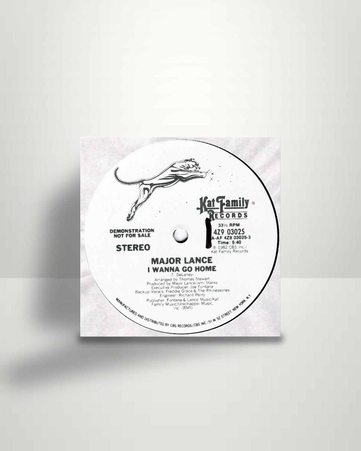 Major Lance – I Wanna Go Home - 12" - Kat Family Records US 1982