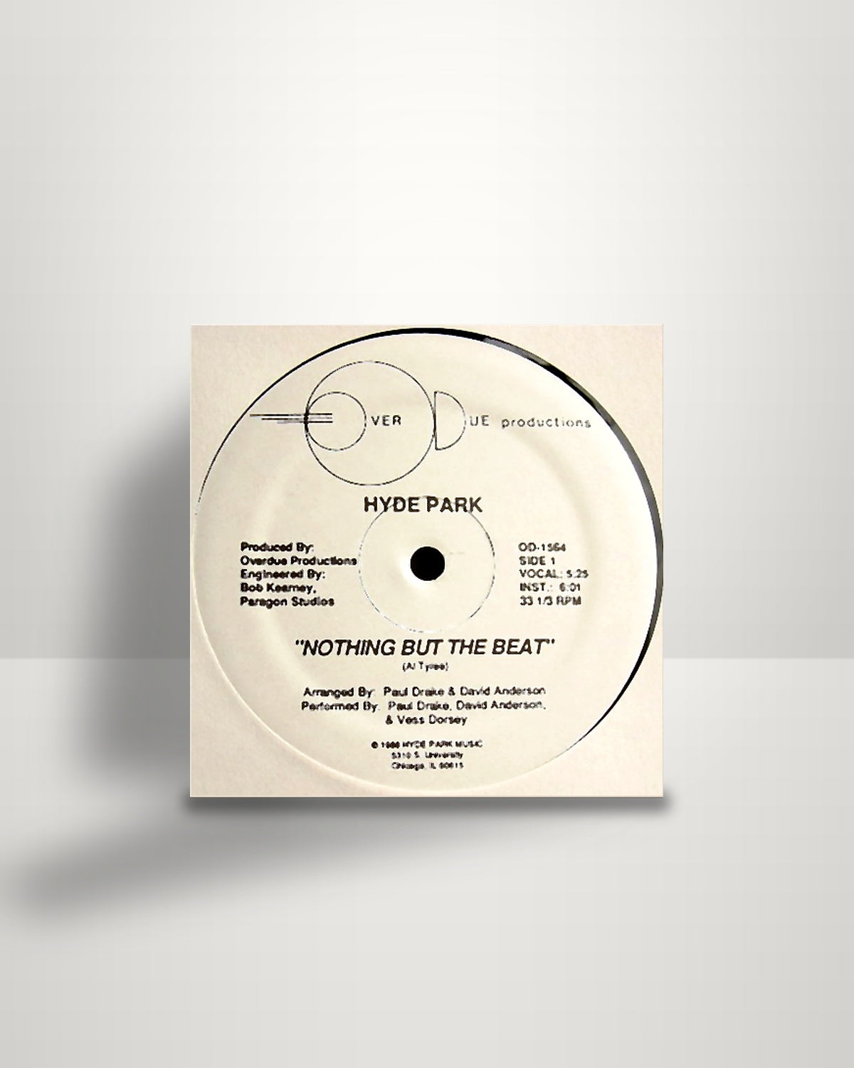 Hyde Park – Nothing But The Beat - 12" - OverDue Productions US 1986