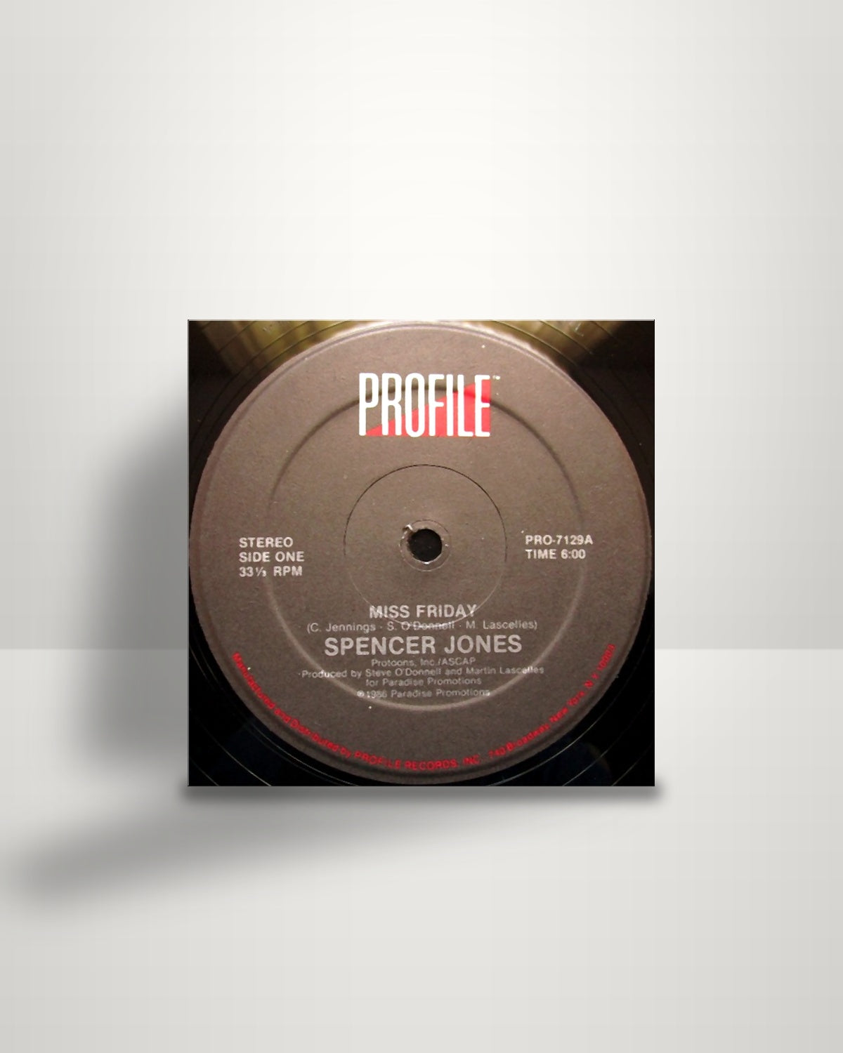 Spencer Jones – Miss Friday - 12" - Profile Records US 1986