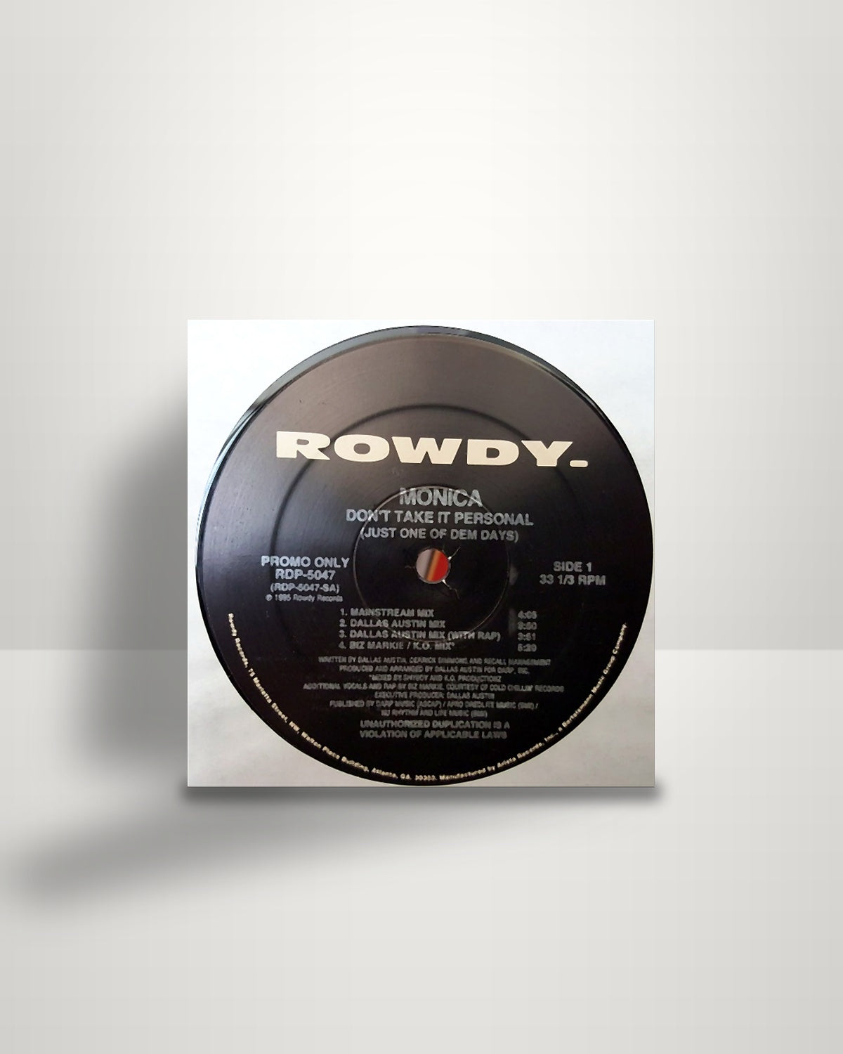 Monica – Don't Take It Personal (Just One Of Dem Days) - 12" - Rowdy Records US 1995