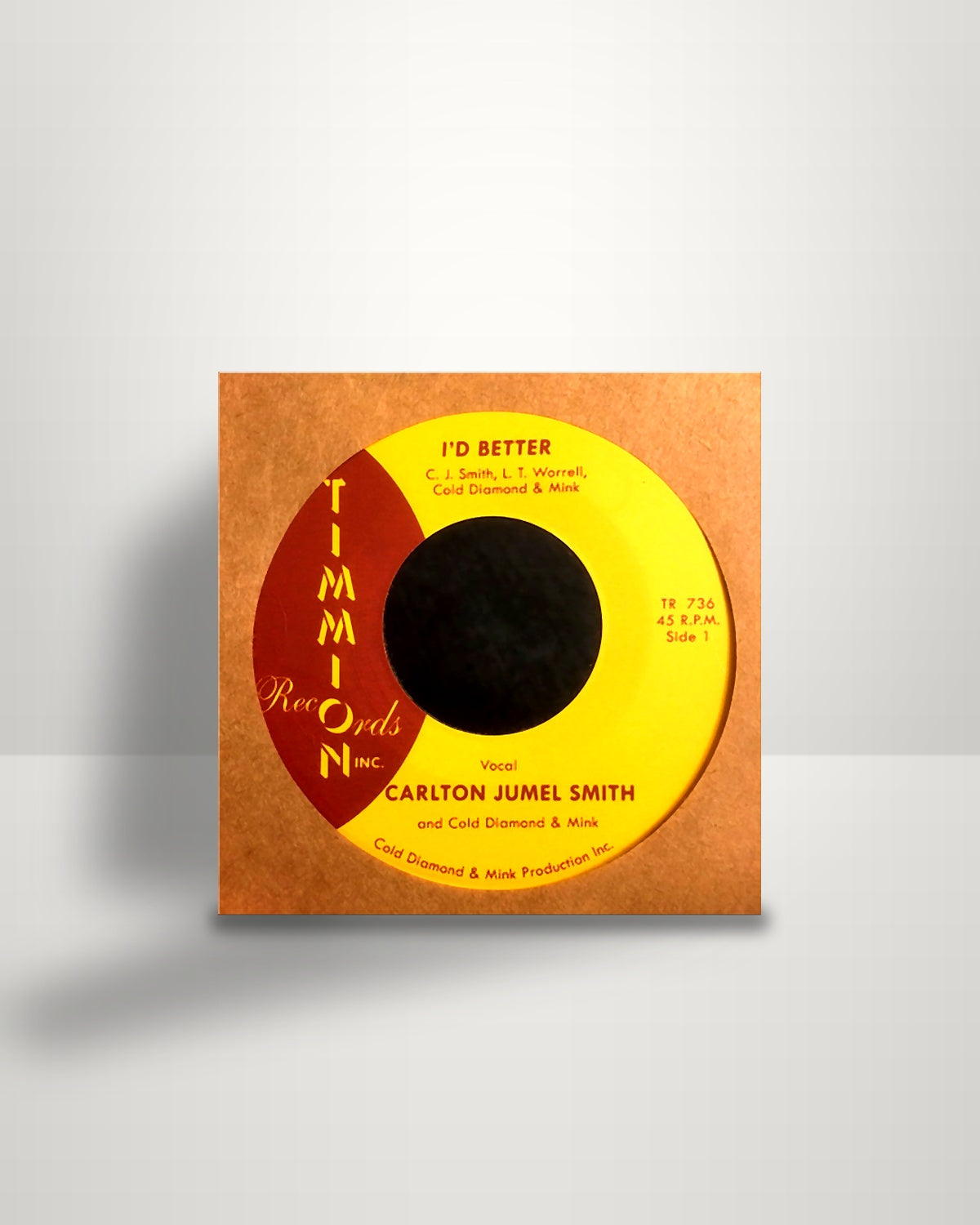C.J. Smith And Cold Diamond & Mink – I’d Better - 7" - Timmion Records FI 2019