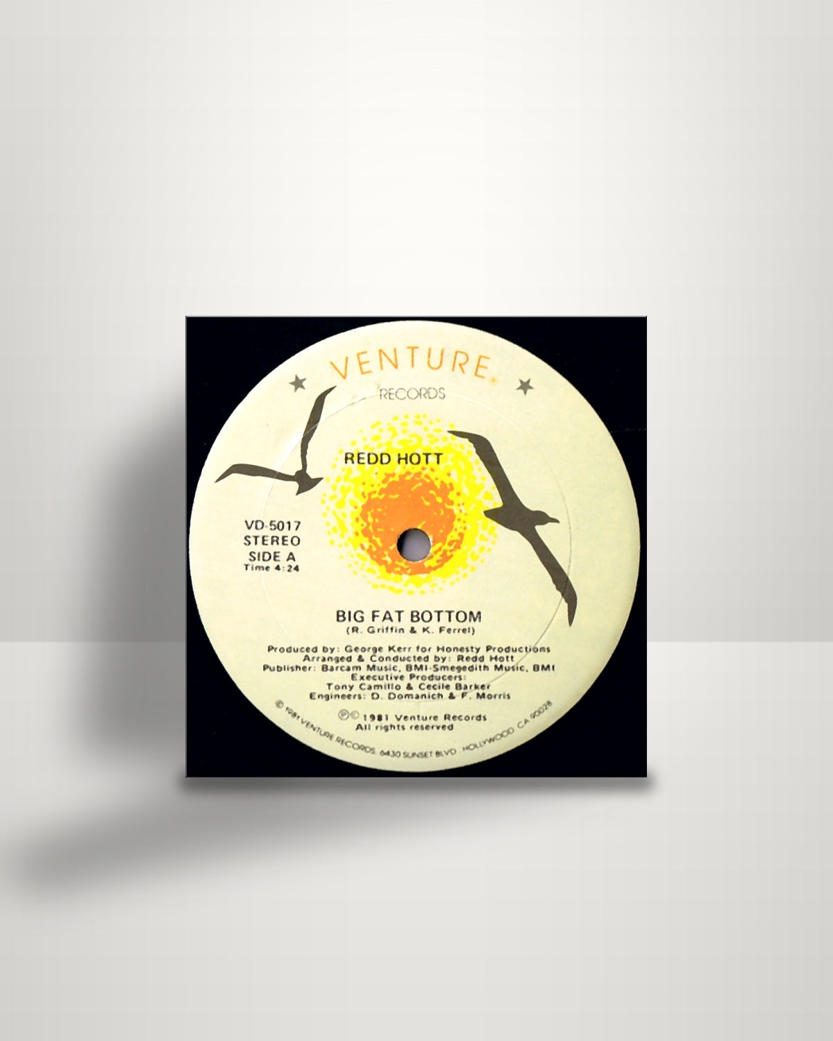 Redd Hott – Big Fat Bottom - 12" - Venture Records US 1981