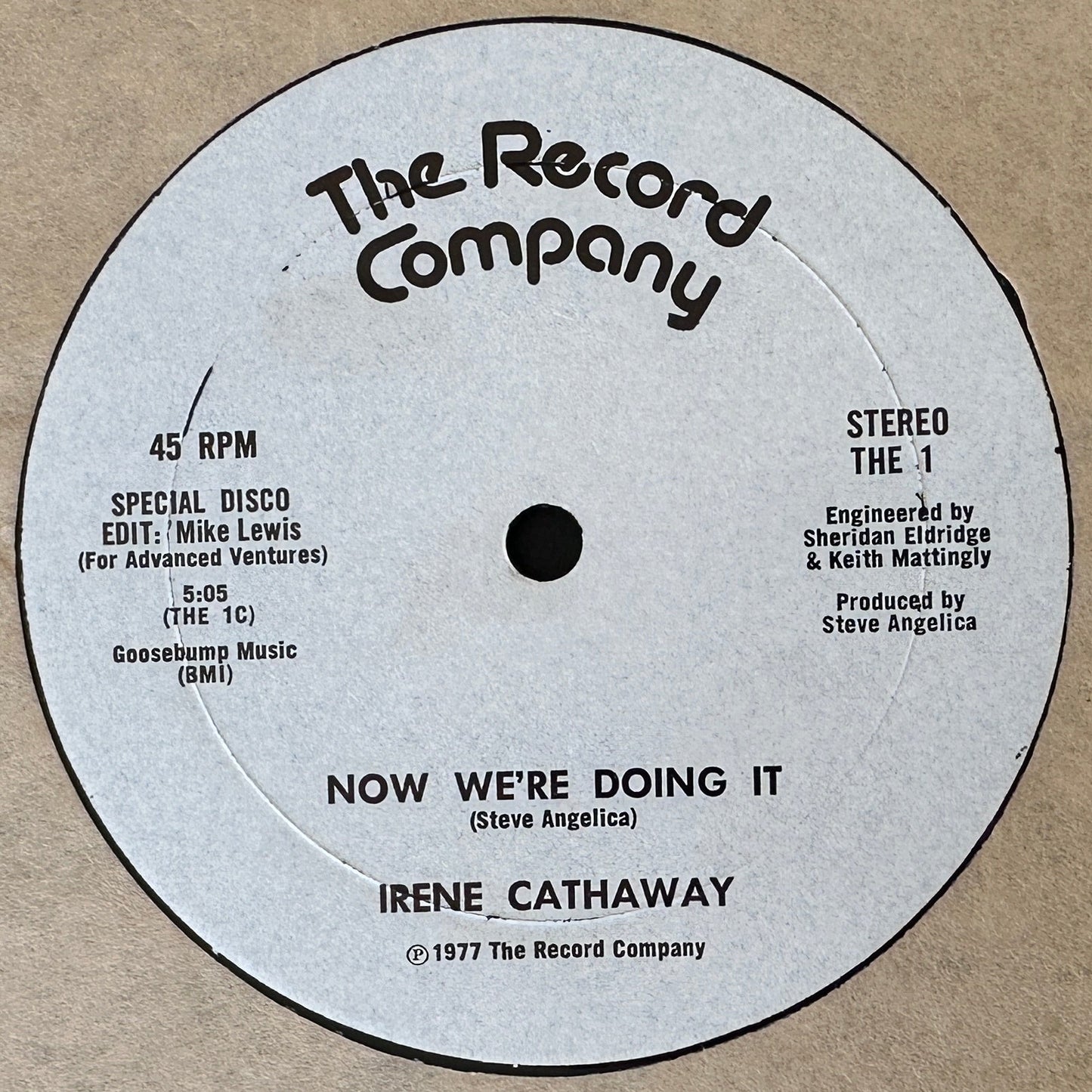 Irene Cathaway ‎– Now We're Doing It 12" Soul Funk / Disco