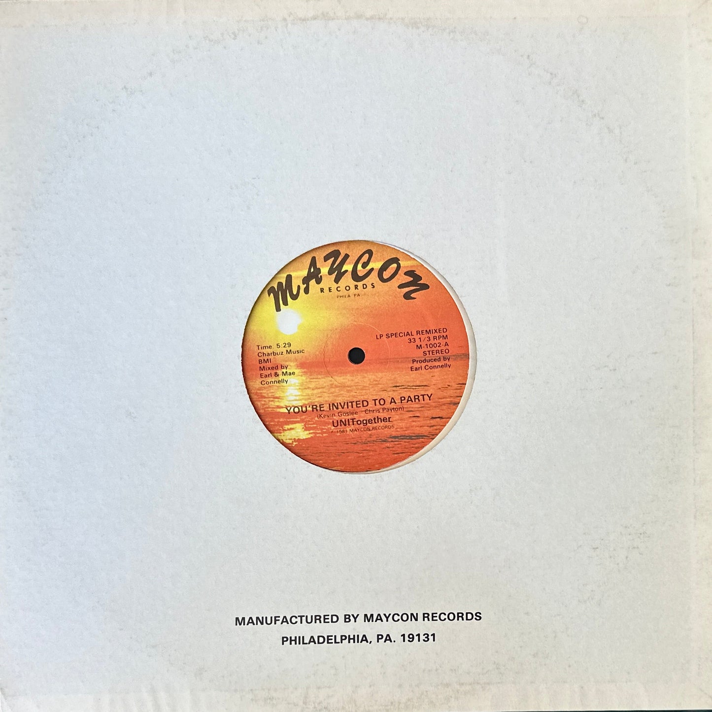 UNITogether – You're Invited To A Party 12" Disco Funk 1980