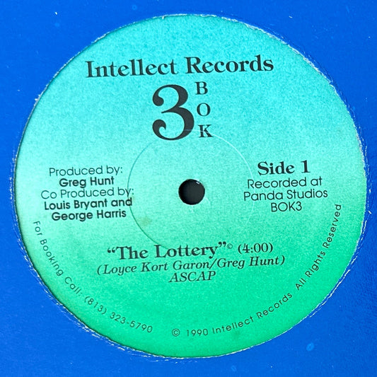 3 Bok In Effect ‎– The Lottery 12" Electro Rap / Hip Hop 1990 Intellect Rec
