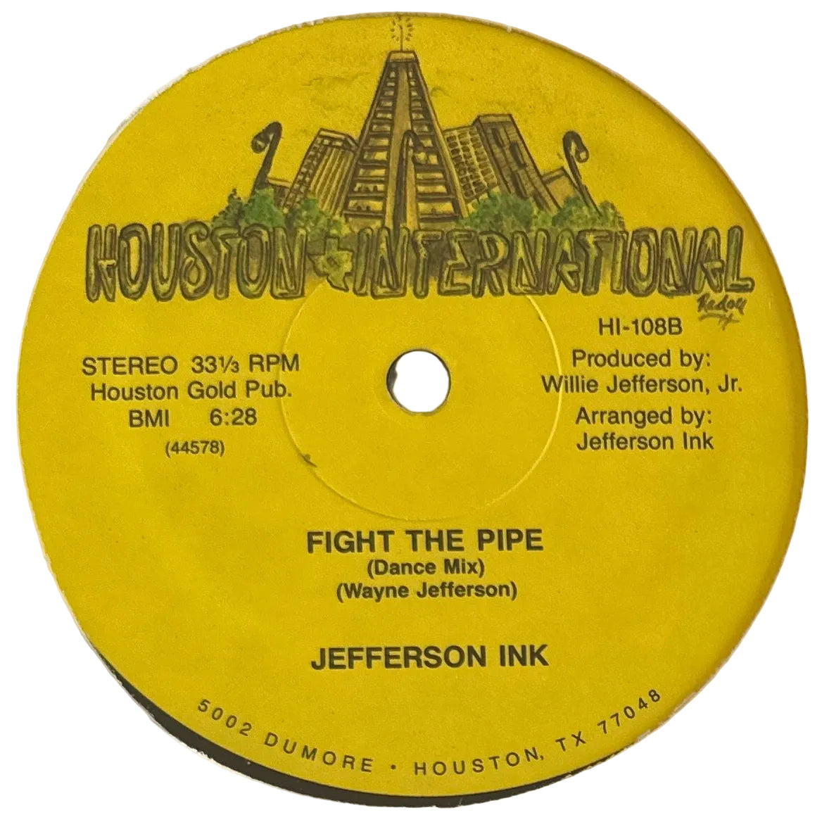 Jefferson Ink – Fight The Pipe 12" Electro Funk / Rap 1986