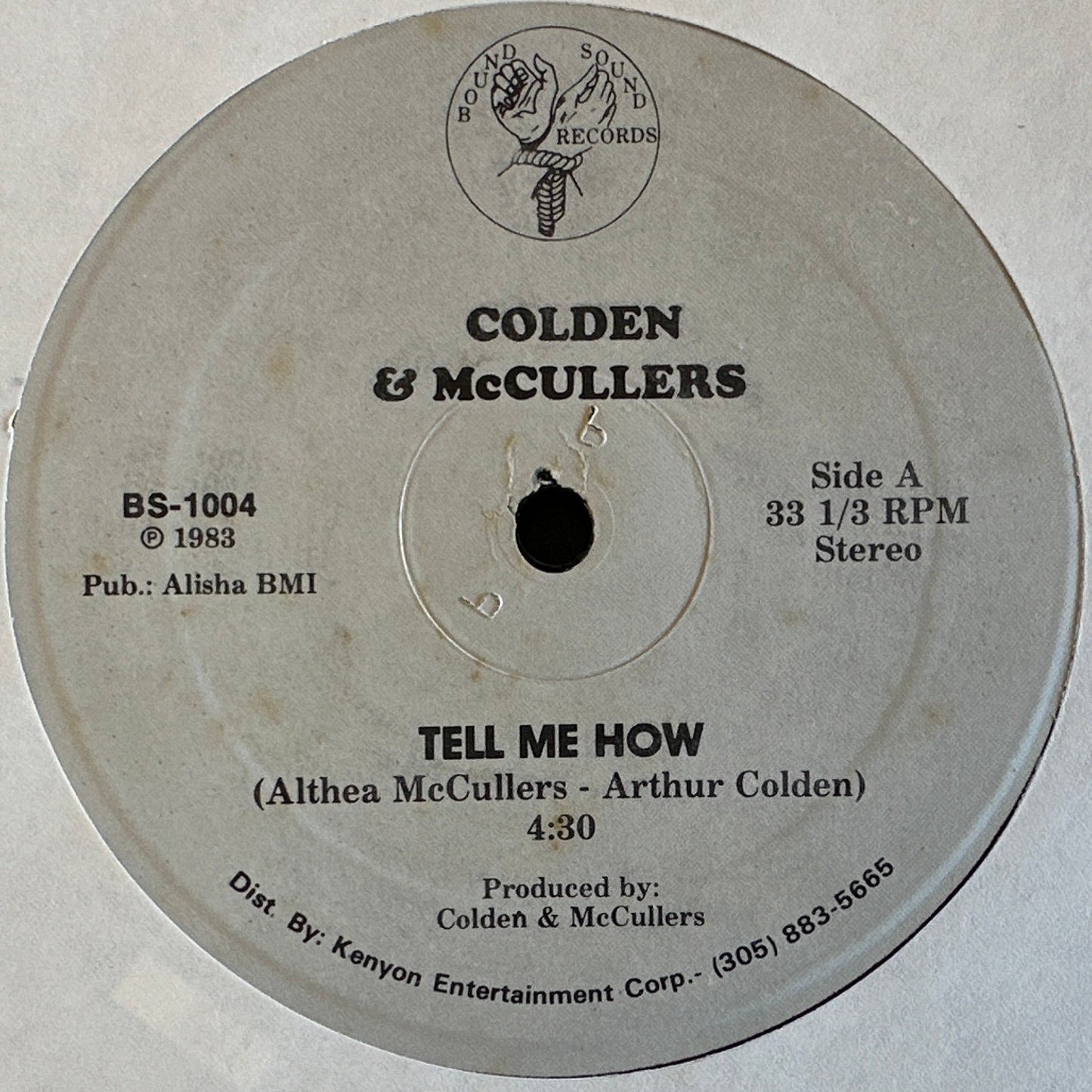 Colden & McCullers – Tell Me How & Dreams 12" Jazz Funk / Disco Funk 1983