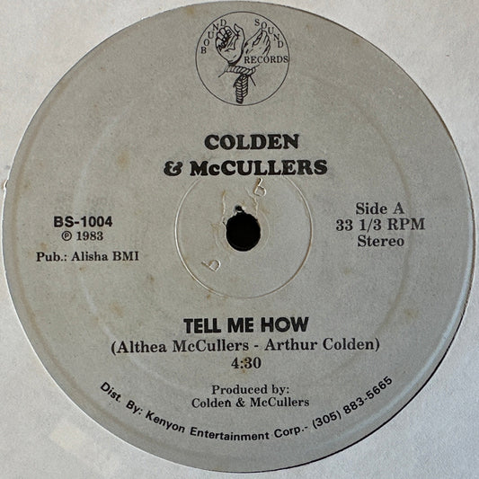 Colden & McCullers – Tell Me How & Dreams 12" Jazz Funk / Disco Funk 1983