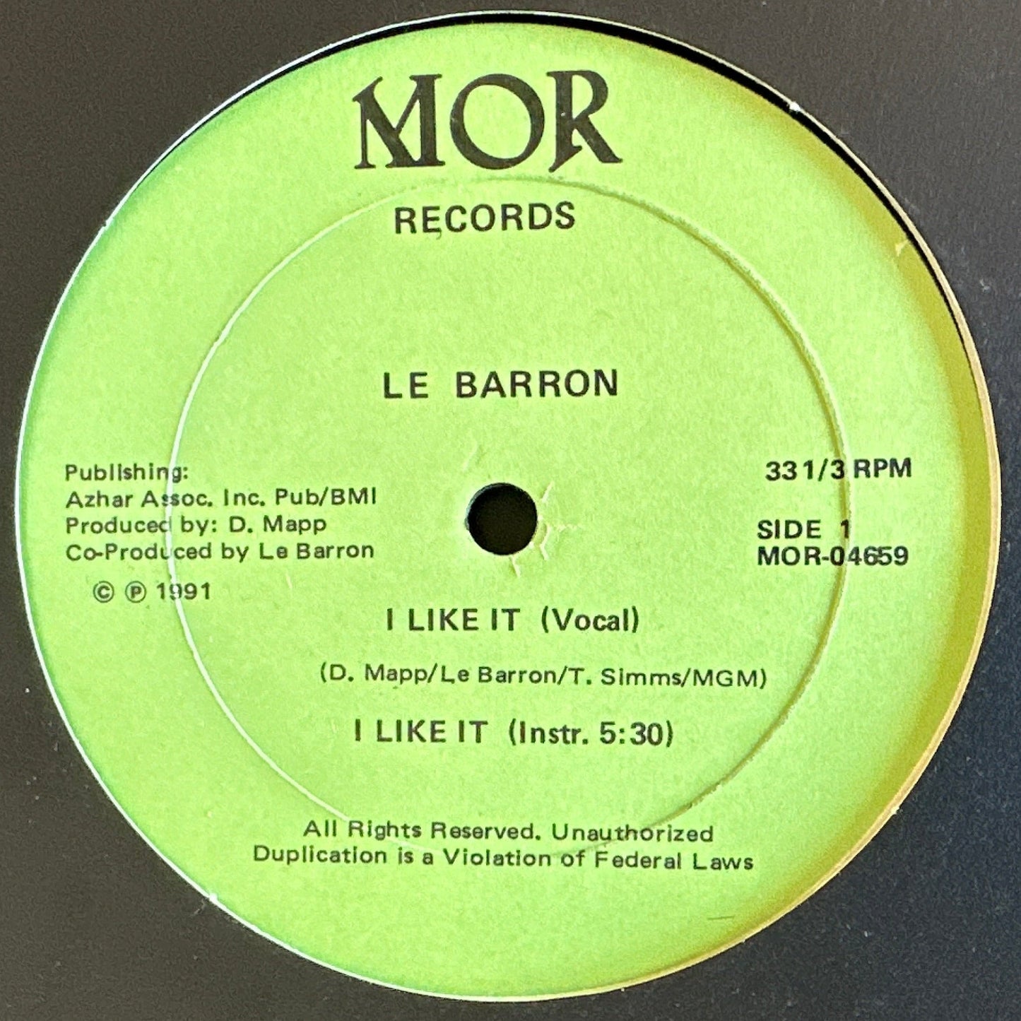 Le Barron – I Like It 12" R&B/Swing 1991