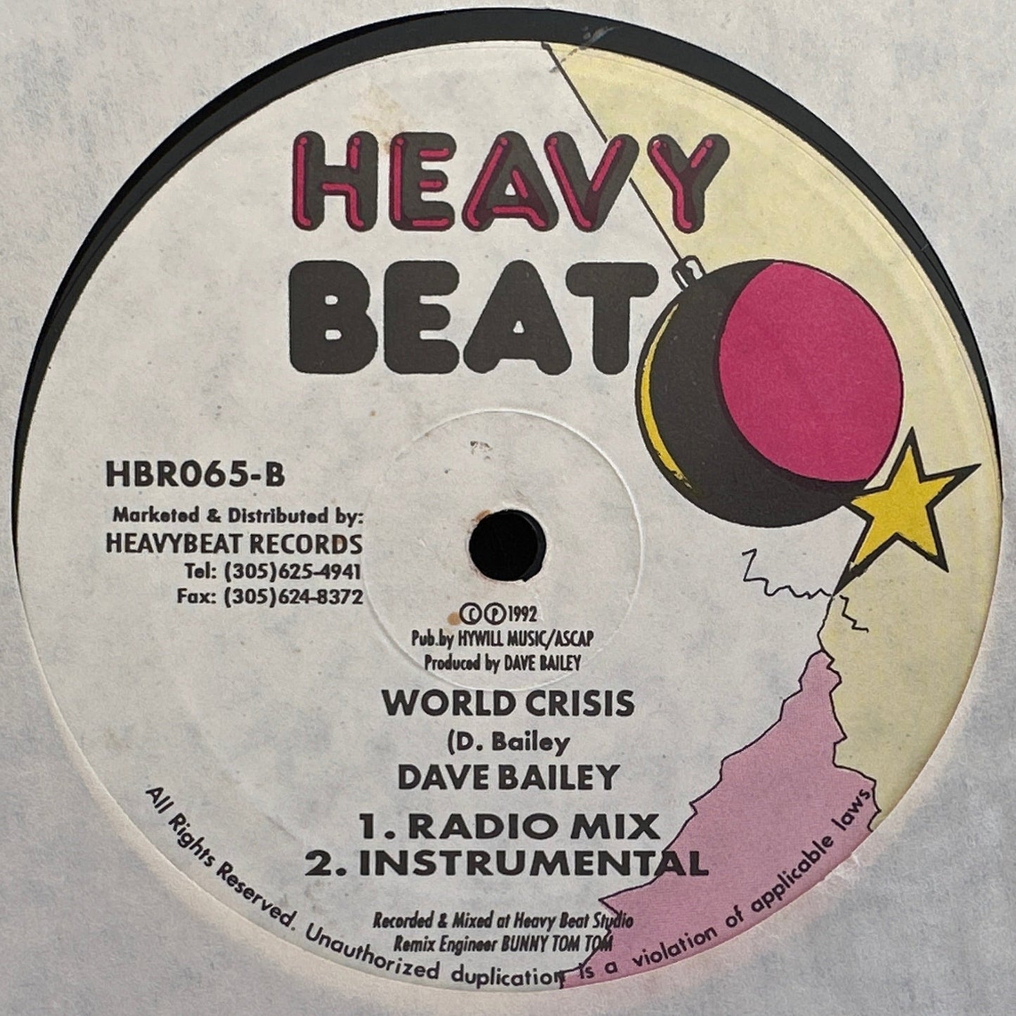 Dave Bailey ‎– Frienemy / World Crisis 12" 1992 Reggae / Modern Soul