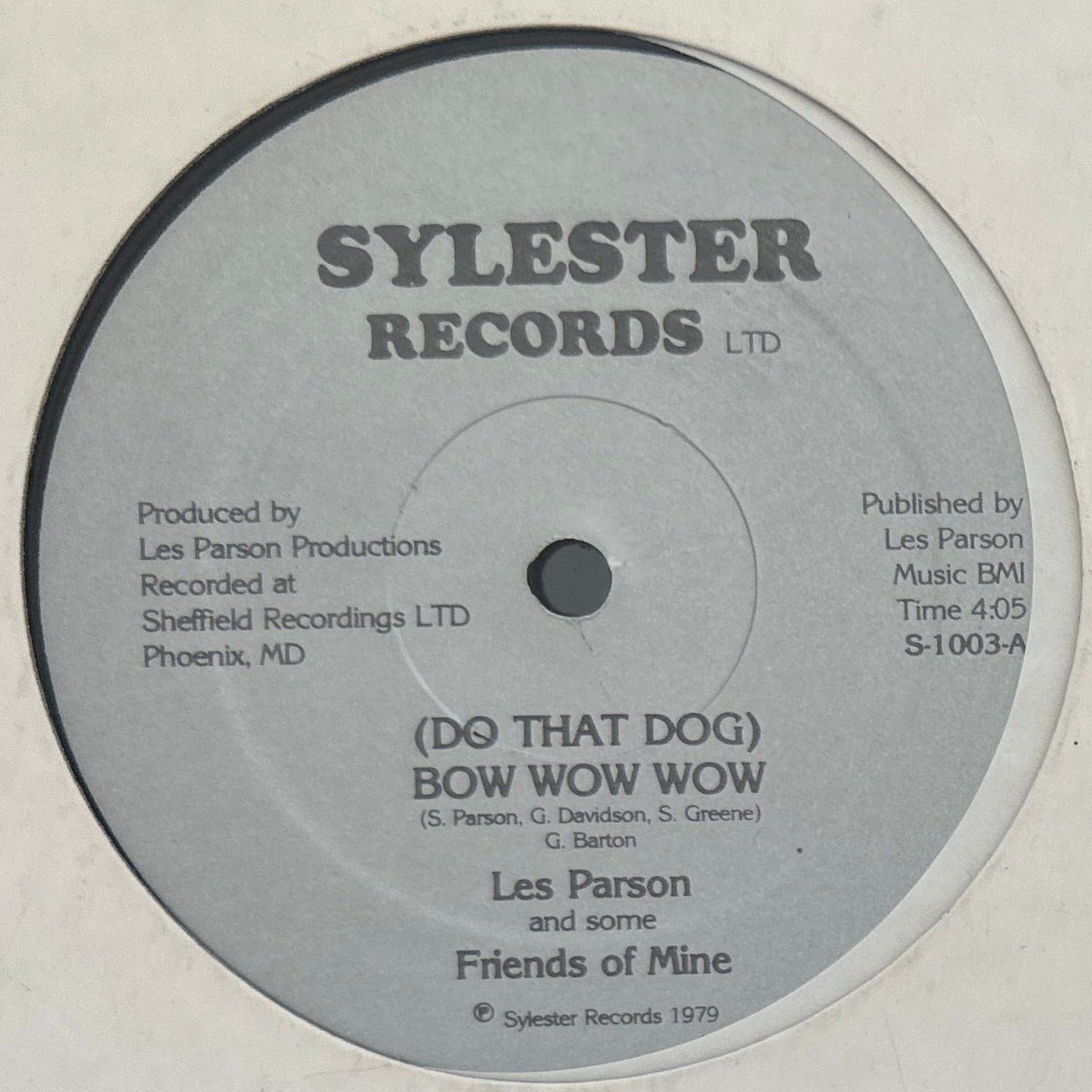 Les Parson ‎– (Do That Dog) Bow Wow Wow 12" Disco Funk 1979