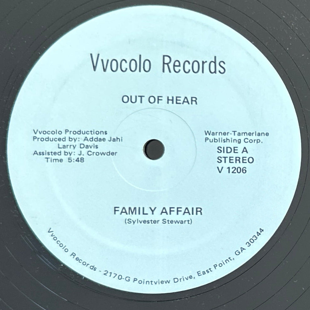 Out Of Hear - Family Affair 12" Modern Soul 1986