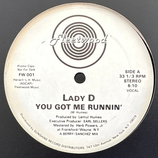 Lady D ‎– You Got Me Runnin' 12" Disco Funk 1984