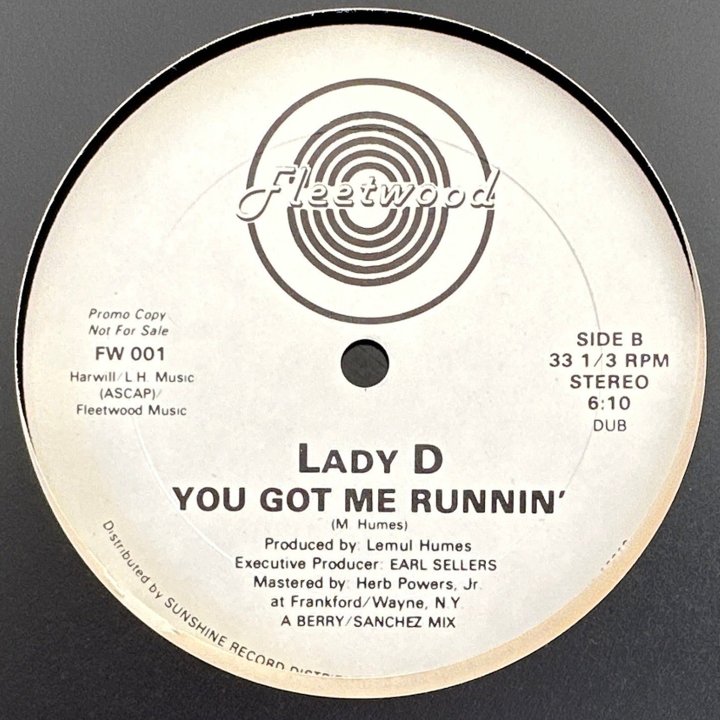 Lady D ‎– You Got Me Runnin' 12" Disco Funk 1984