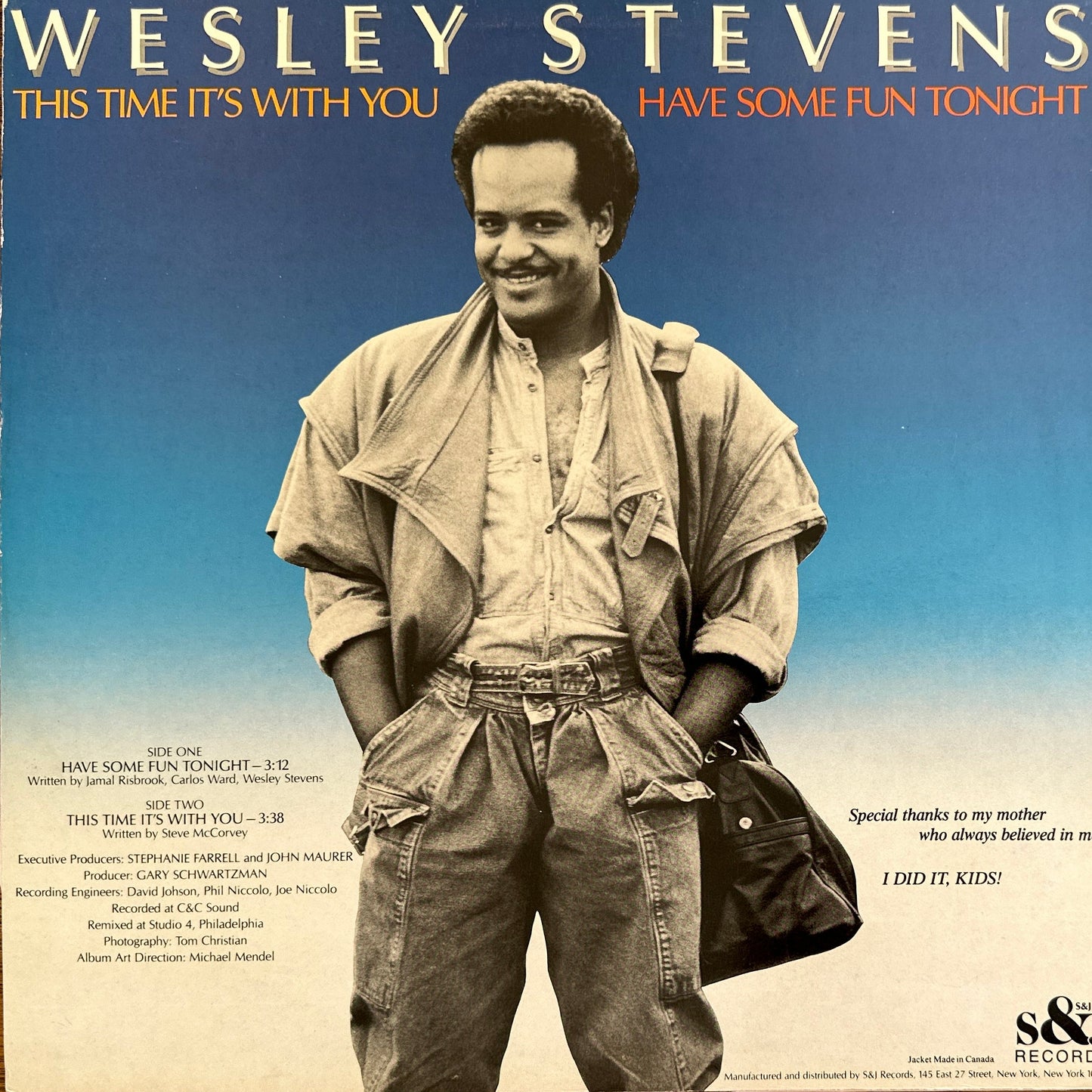 Wesley Stevens ‎– Have Some Fun Tonight 12" Modern Soul 1986