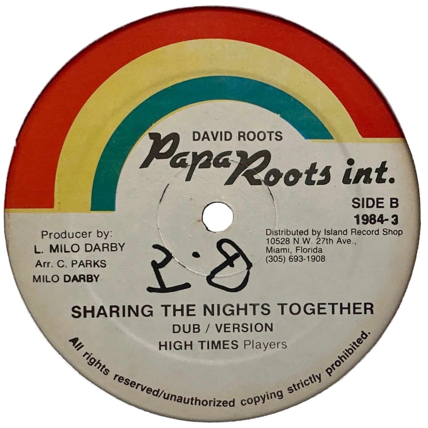 Clarence Parks – Sharing The Night Together 12" Reggae / Lovers Rock Modern Soul 1984