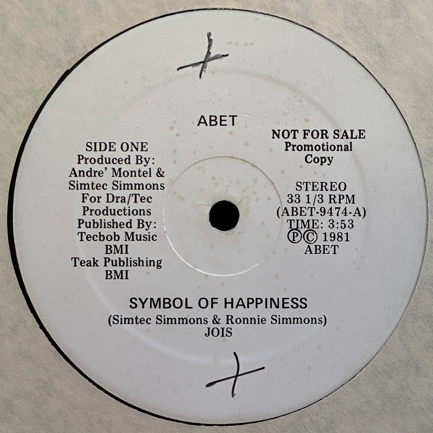 Jois ‎– Symbol Of Happiness 12" Disco / Soul Funk 1981