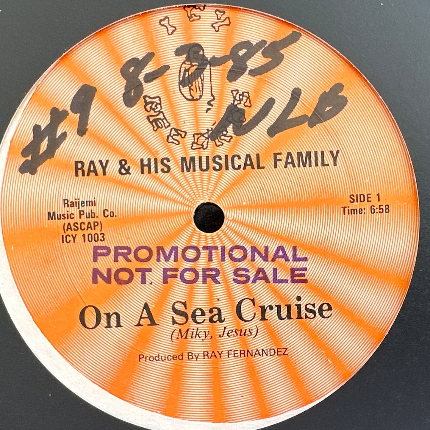 Ray & His Musical Family ‎– On A Sea Cruise 12" Electro Rap 1985