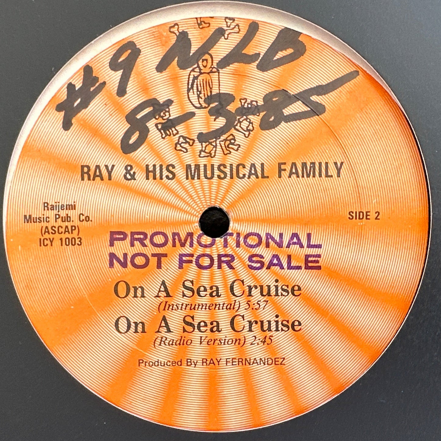 Ray & His Musical Family ‎– On A Sea Cruise 12" Electro Rap 1985