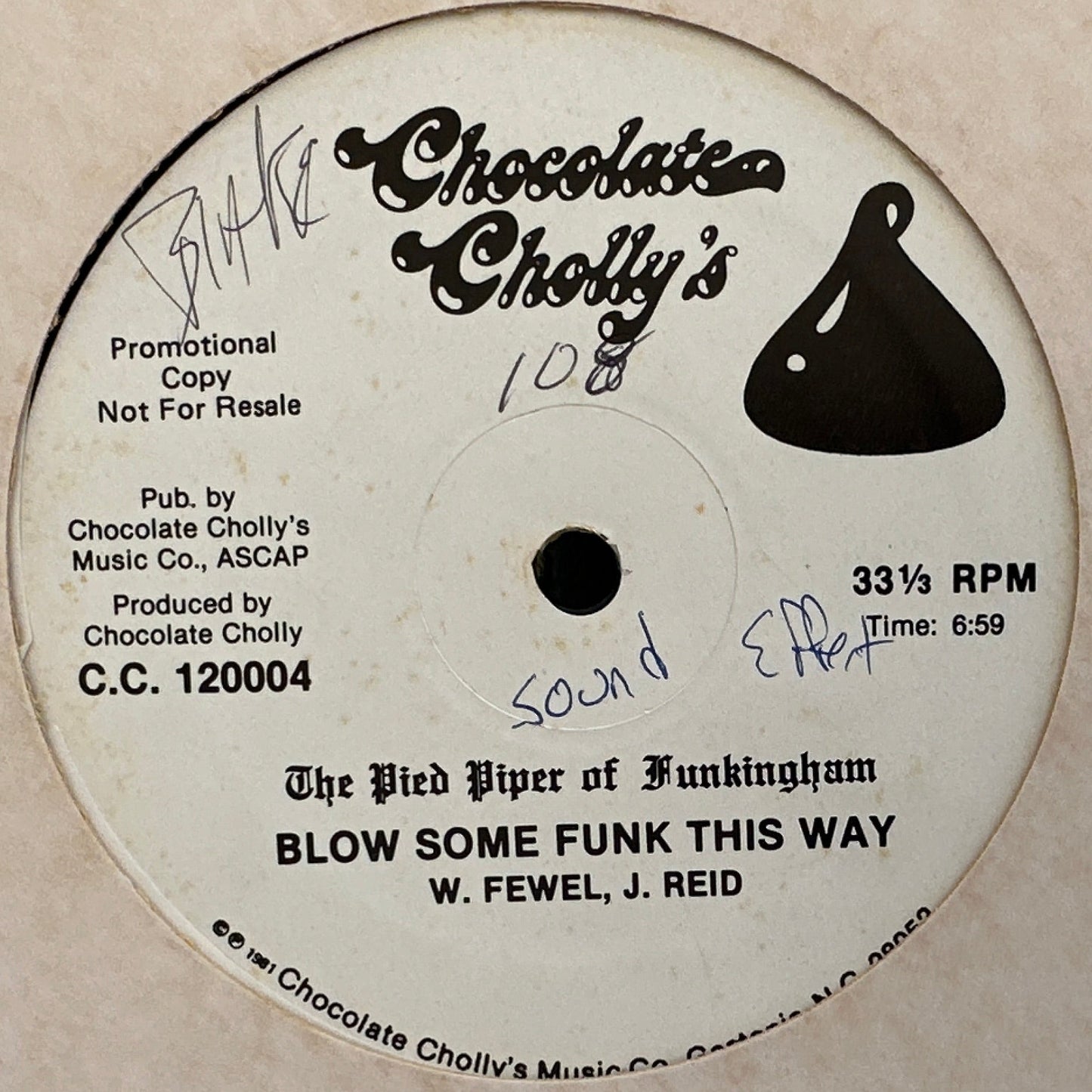 The Pied Piper Of Funkingham – I Wanna Play / Blow Some Funk This Way 12" Boogie Funk / Rap 1981