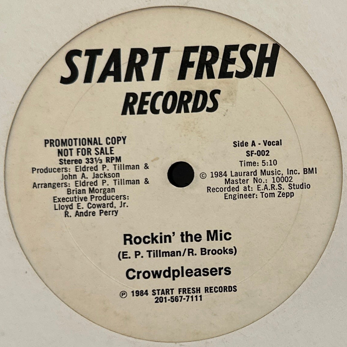 Crowdpleasers ‎– Rockin' The Mic 12" Electro Rap / Hip Hop 1984