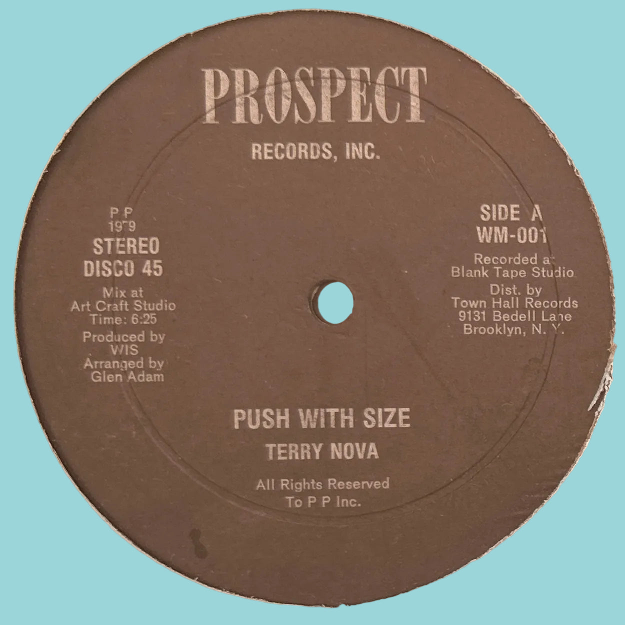 Terry Nova ‎– Push With Size 12" Disco Funk / Soul 1979 Prospect Records