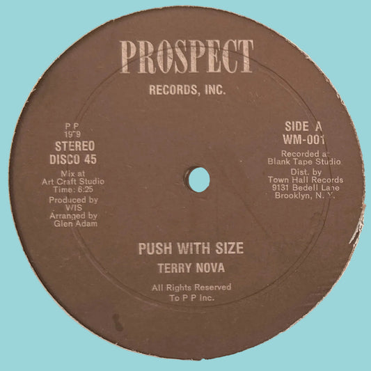 Terry Nova ‎– Push With Size 12" Disco Funk / Soul 1979 Prospect Records