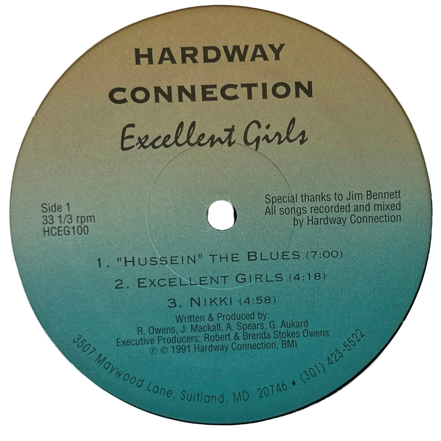 Hardway Connection ‎– Excellent Girls LP Modern Soul / R&B 1991 MD