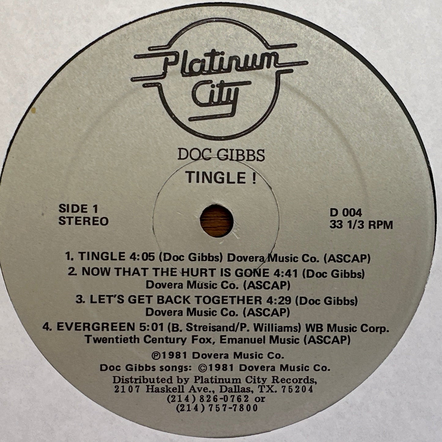 Doc Gibbs ‎– Tingle! LP Soul Funk / Jazz