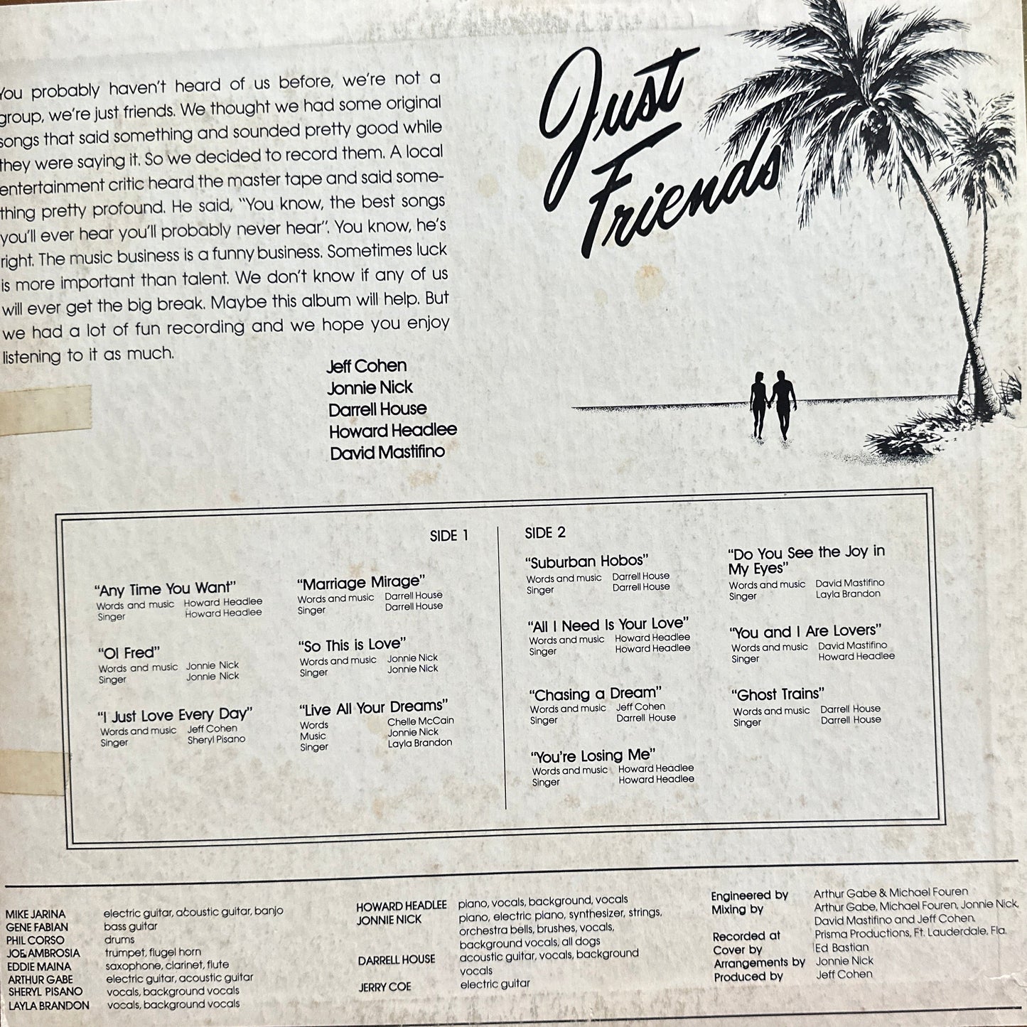 Just Friends - S/t LP Soft Rock / A.O.R 70's
