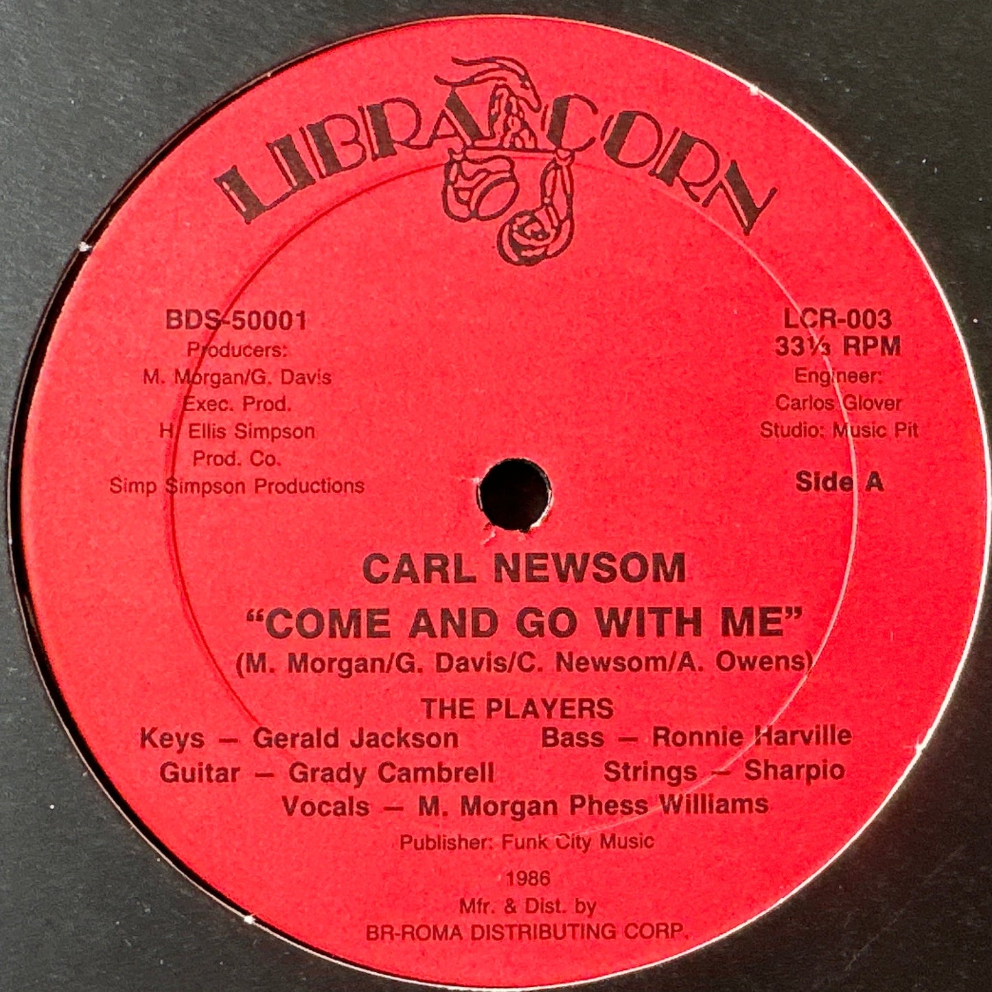 Carl Newsom ‎– Come And Go With Me 12" Modern Soul 1986