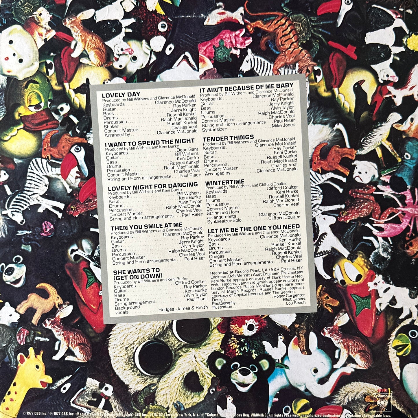 Bill Withers ‎– Menagerie LP Soul Funk / Jazz Mellow Grooves 1977