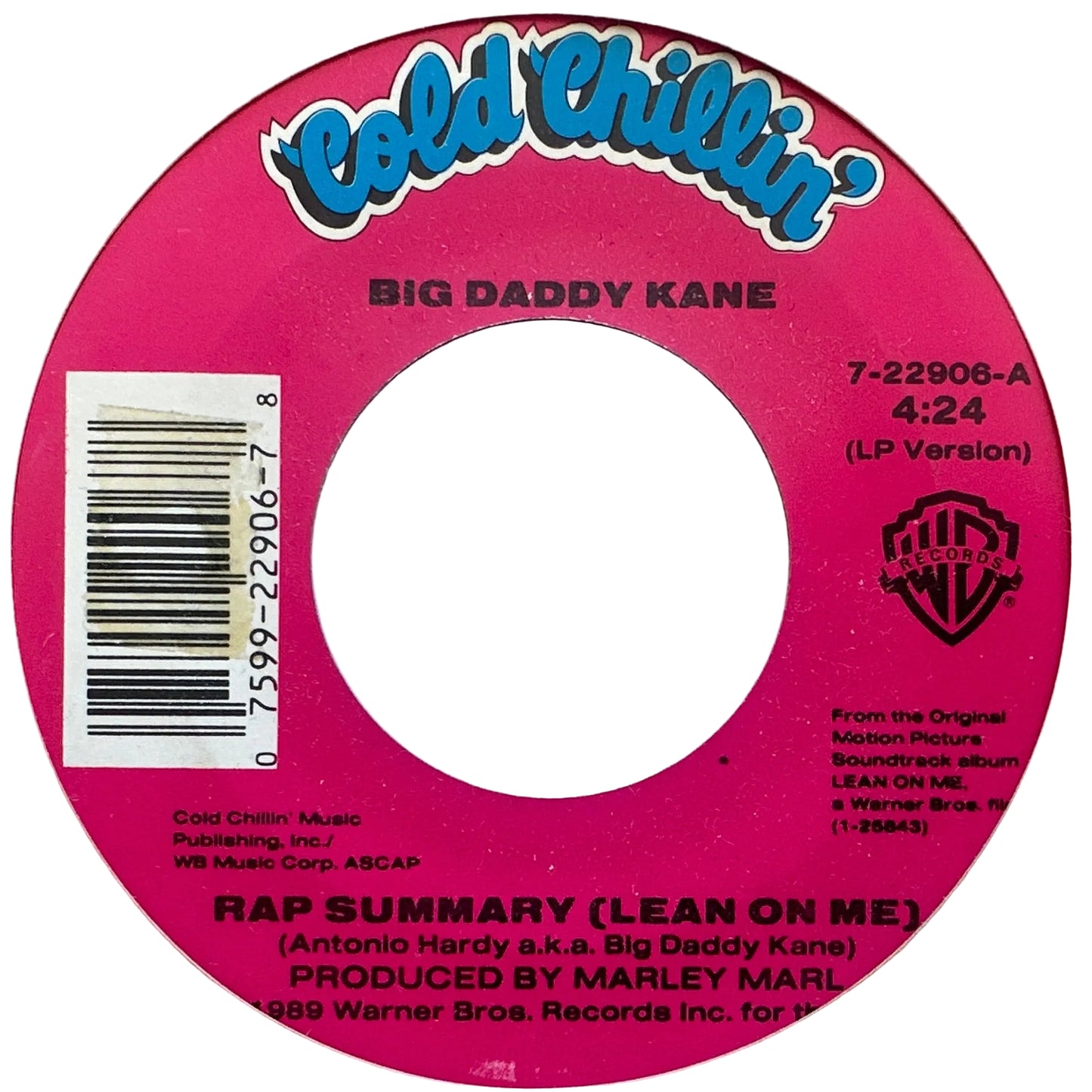 Big Daddy Kane – Rap Summary (Lean On Me) 7" Hip Hop / Rap 1989